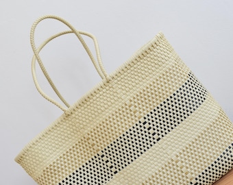 XL Tote Bag 45*40*17 cm Mexican handwoven bag with recycled plastic - Beautiful Beach Bag - Market Bag - Wholesale Too