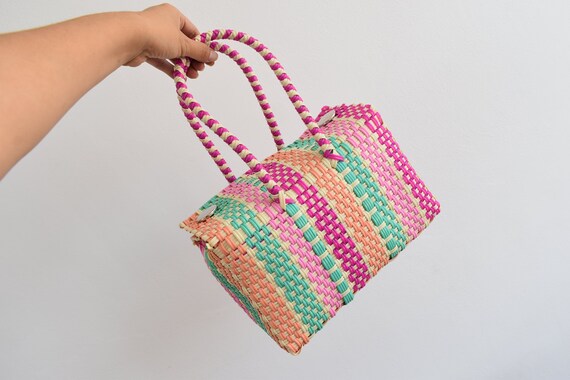1 Small Lunch Bag. 25x16 cm Beach Bag, Cute Bag, Hand Bag, handmade Bag, Mexican handcraft. Ecobag Manejamos Mayoreo !!