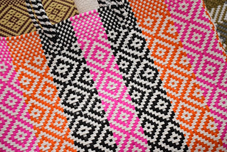 Large Bag 453514 Cm Mexican Bag Handwoven With Recycled Plastic