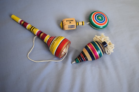 Mexican Toys Kit. Perfect Gift. Toys Set. Yoyo Balero Trompo and