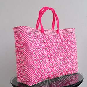 1 BIG Bag 45*35 cm Mexican handwoven tote bag with recycled plastic -Beach Bag -Mercado Bag. Wholesale Too. Combined shipping available