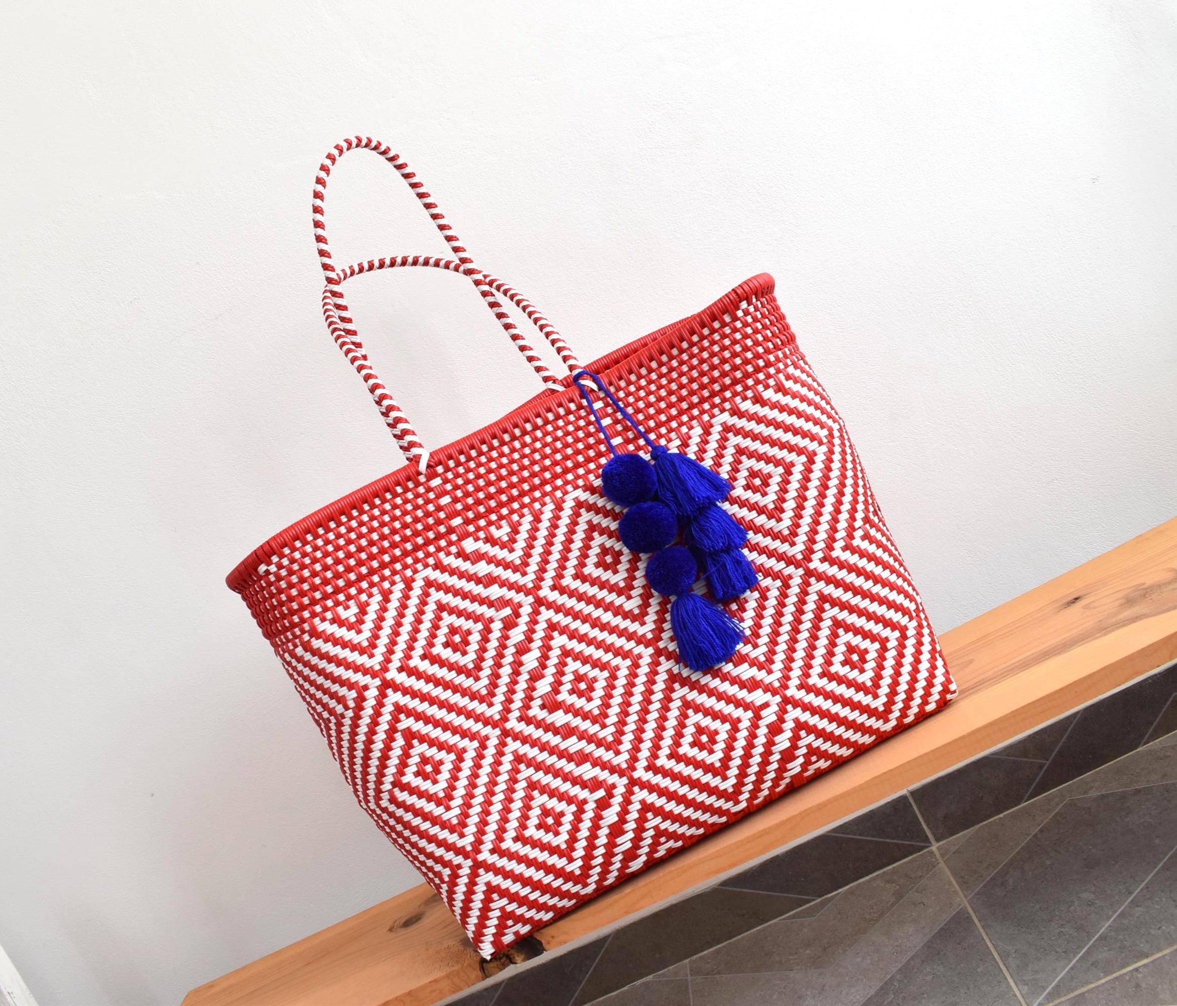 XL Tote Bag 45*40 Cm Mexican Handwoven Bag With Recycled Plastic