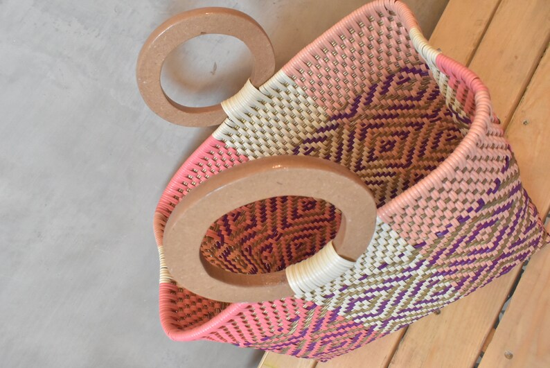 Mexican Handycraft bag Wholesale TOO! Medium bag handwoven with plastic woven * Sending cost on description