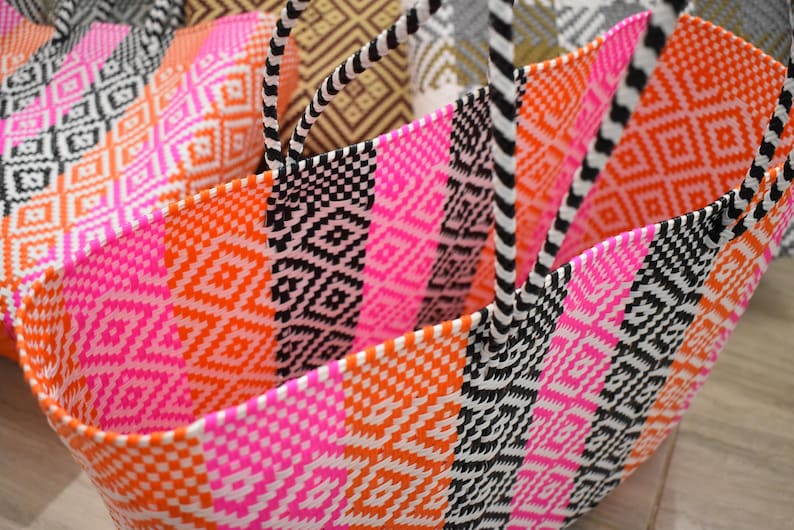 Large Bag 453514 Cm Mexican Bag Handwoven With Recycled Plastic