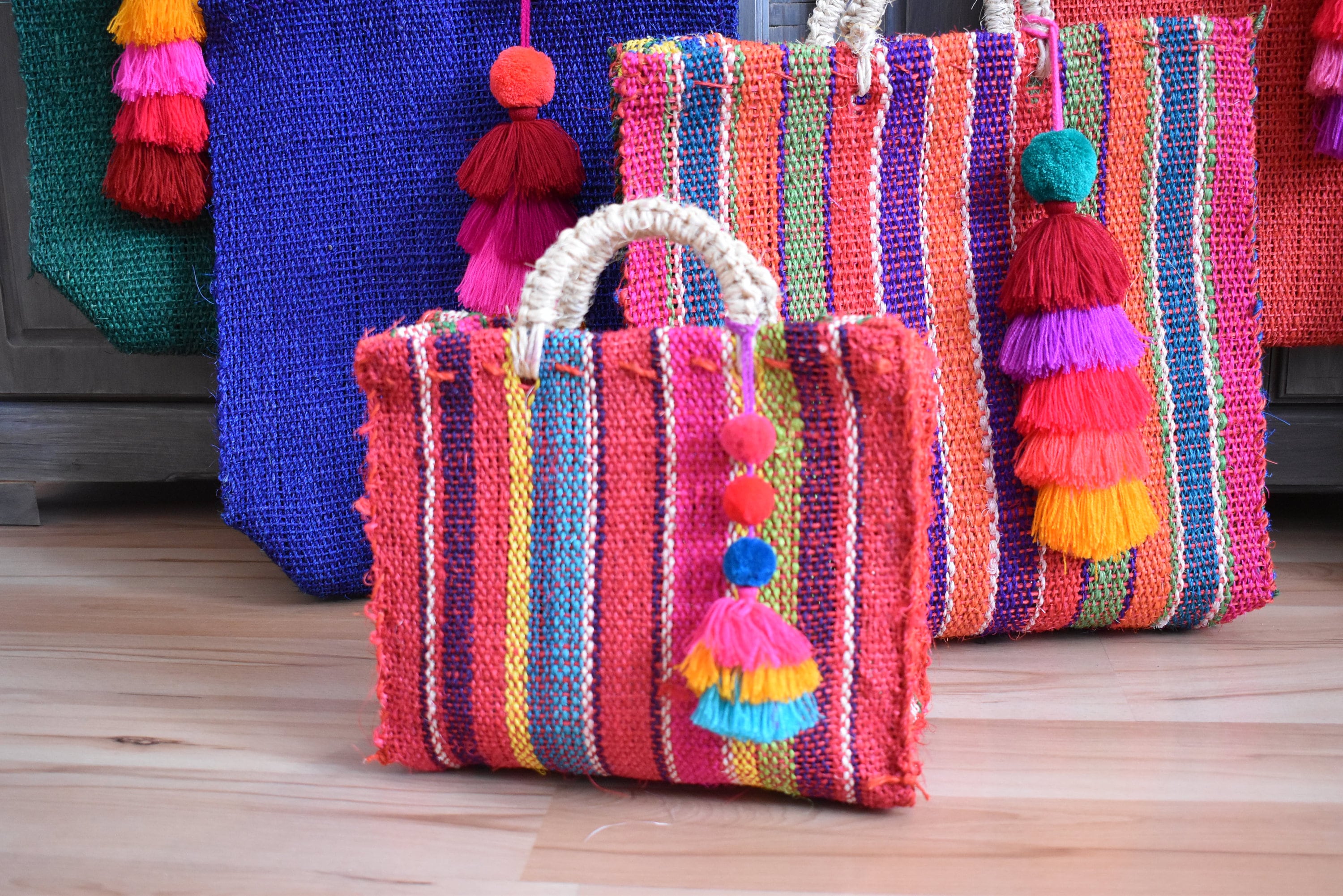 Hand-woven Bag in Guerrero Pompon INCLUDED. Mexico With - Etsy