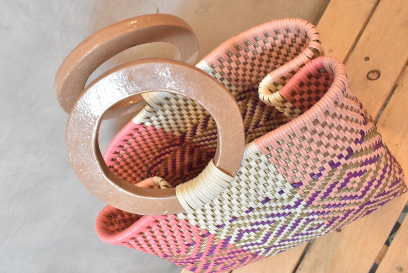 Mexican Handycraft bag Wholesale TOO! Medium bag handwoven with plastic woven * Sending cost on description