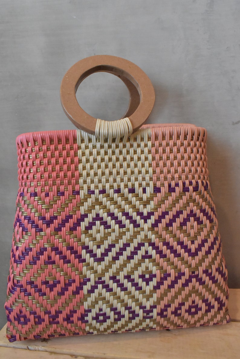 Mexican Handycraft bag Wholesale TOO! Medium bag handwoven with plastic woven * Sending cost on description
