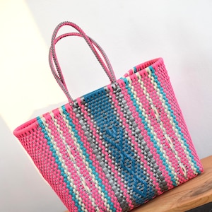 1 Big Tote Bag 39*36 cm. Handmade Bag. Wholesale, too. Beach Bag, Shopping Bag, Hand Bag, Basket Bag, Mercado Bag, Mexican Tote Bag.