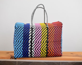 1 Handwoven XL Lunch BAG from Mexico 45*30 cm. Beach bag. Market Tote bag for groceries. Wholesale. Combined shipping costs are available