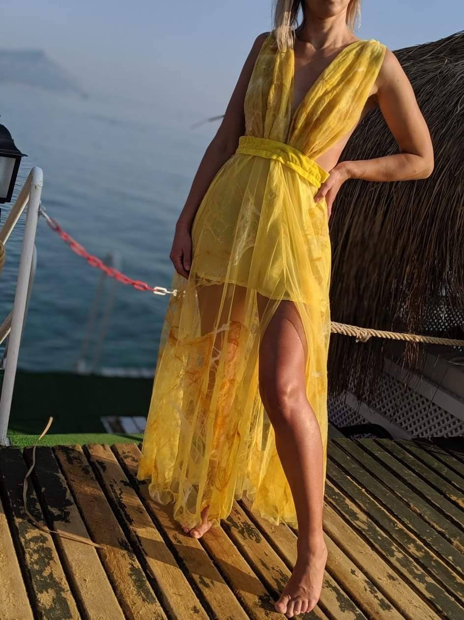 Yellow Tulle Dress Etsy