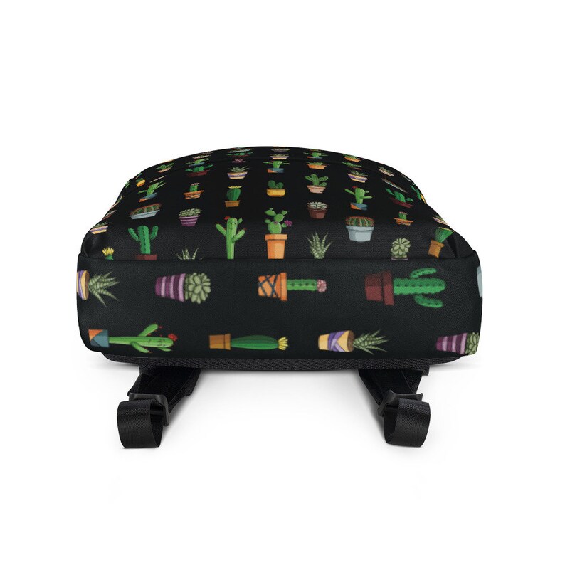 Cactus Backpack Black Background Pocket for a 15\u201d Laptop Cactus Lovers Cactus and Succulents Back to School Water resistant Bag