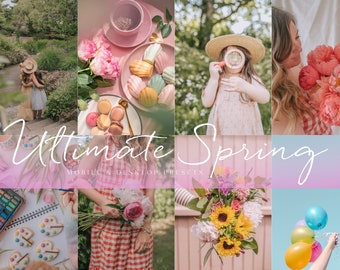 20 Spring Mobile Lightroom & Desktop Presets | Light and Airy, Bright Clean, Influencer Blogger Instagram Preset for Photo Editing