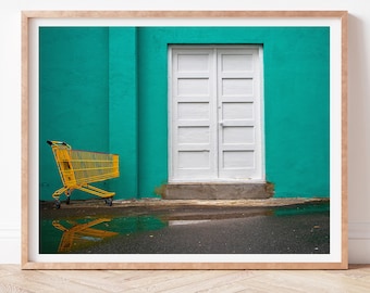 Enter at the White Door; Iceland Print, Minimalist Art, Photography, Photo, Home Decor, Wall Art, Wanderlust,Teal Architecture, Giclee Print