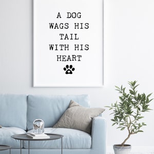 Dog Wags his Tail with his Heart, Puppy Love, Dog Quote, Printable Wall Art, Home Decor, Print, Digital Download, Veterinarian gift, DIY, image 8