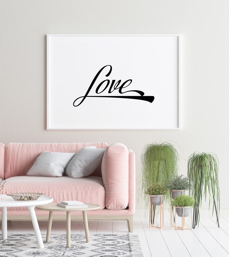 LOVE Printable Wall Art, Home Decor, Print, Poster, Digital Download, Wedding Gift, Inspirational, Simplicity, DIY, Words of Affirmation image 3