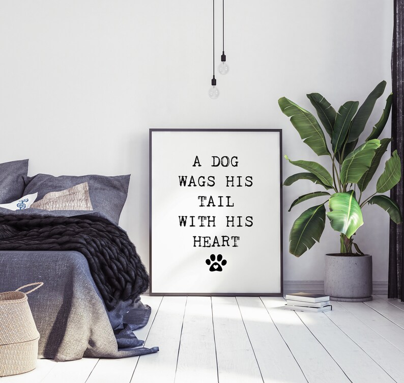 Dog Wags his Tail with his Heart, Puppy Love, Dog Quote, Printable Wall Art, Home Decor, Print, Digital Download, Veterinarian gift, DIY, image 2