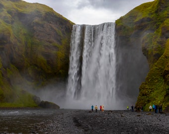 Skógafoss Waterfall, Iceland, Landscape Photography, Print, Wanderlust Decor, Home Decor, Wall Art, Giclee Print, Icelandic Photo