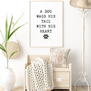 Dog Wags his Tail with his Heart, Puppy Love, Dog Quote, Printable Wall Art, Home Decor, Print, Digital Download, Veterinarian gift, DIY, image 7