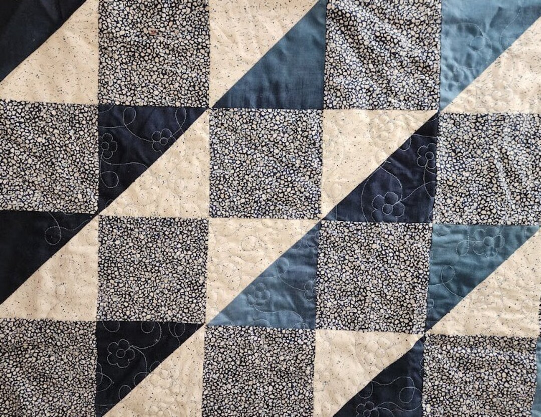 Ready to Finish Quilt Topblue and Bisque Color Etsy