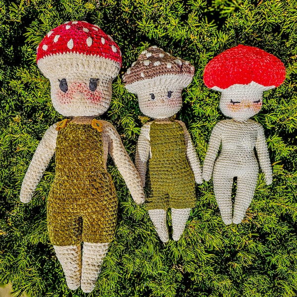 Princess Mushy No Sew Right Handed Crochet Pattern-Tutorial Mushroom Sprite Doll *Read Product Description