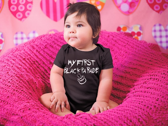 MCR Emo Baby Onesie – My First Black Parade Bodysuit, Funny Pop Punk Infant Outfit, Alternative Rock Baby Shower Gift
