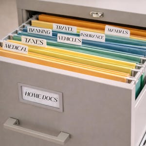 Klare benutzerdefinierte Dateietiketten | Personalisierte Dateiordner-Etiketten | Benutzerdefinierte Aktenschranketiketten | Transparente Dokumenten-Organizer-Etiketten