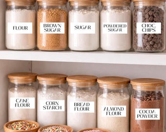 Baking Ingredient Labels | Pantry Jar Labels | Baking Container Labels | Kitchen Organization Stickers | Minimalist Pantry