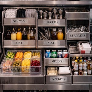 Custom Clear Bar Labels | Personalized Cocktail Organization Stickers
