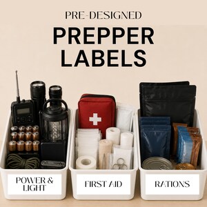 Emergency Kit Labels | Disaster Prep Organizer Vinyl Stickers