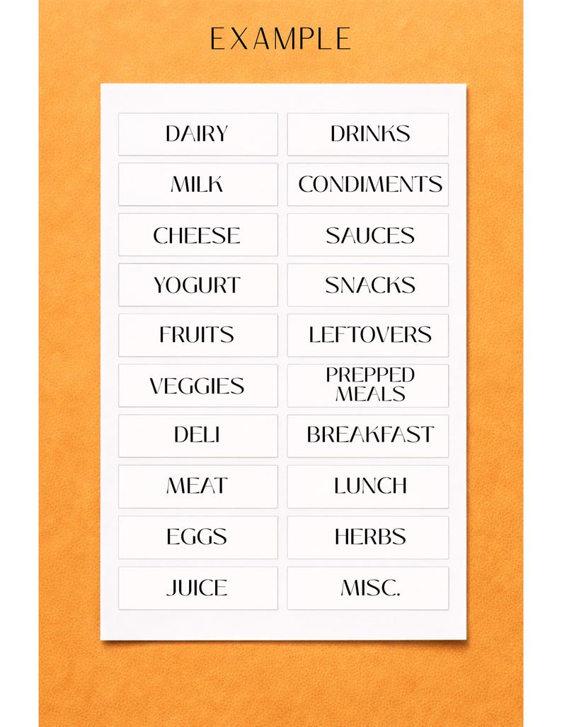 Fridge Organization Labels | Refrigerator Labels | Food Storage Labels ...