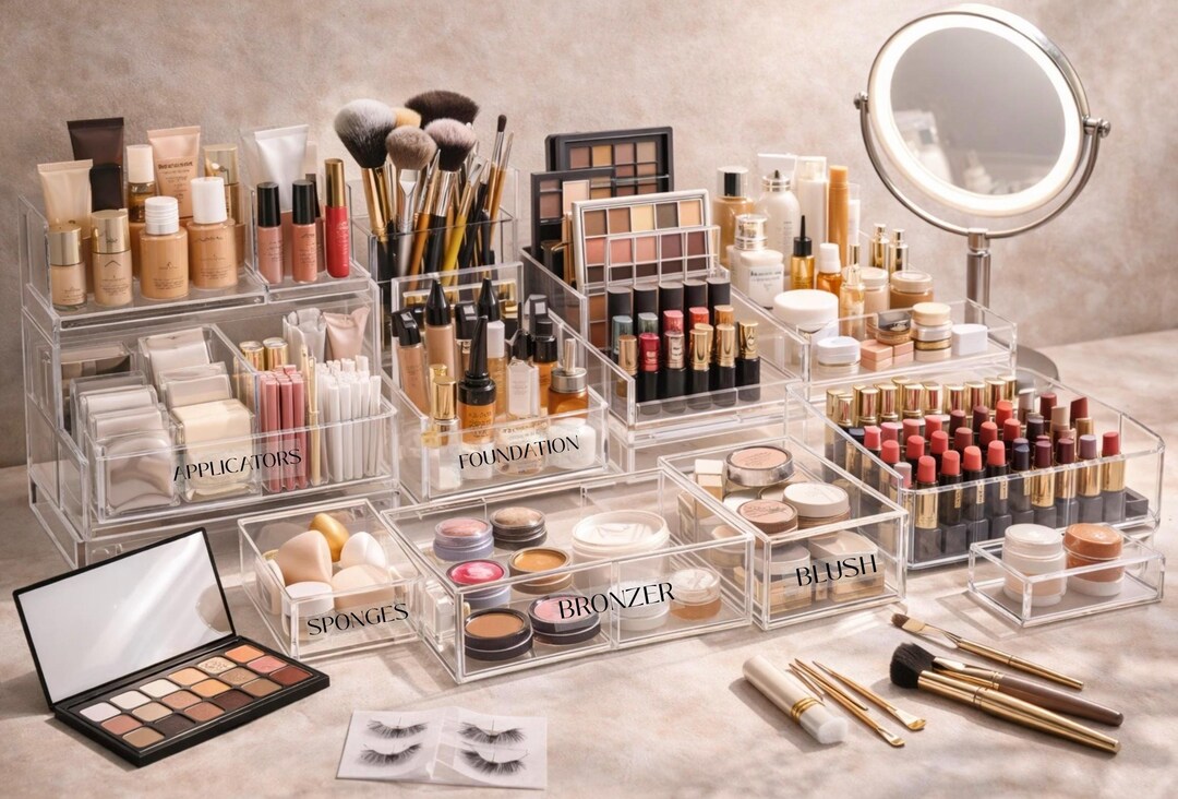 Clear Makeup Artist Labels | MUA Kit Labels | Transparent Makeup ...