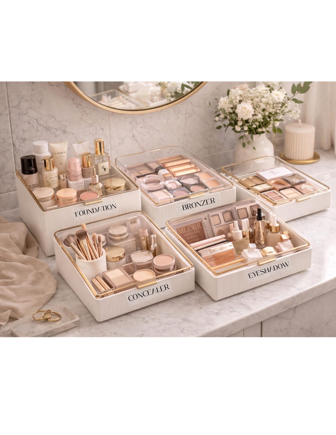 Custom Clear Makeup Labels | Personalized Vanity Drawer Labels ...