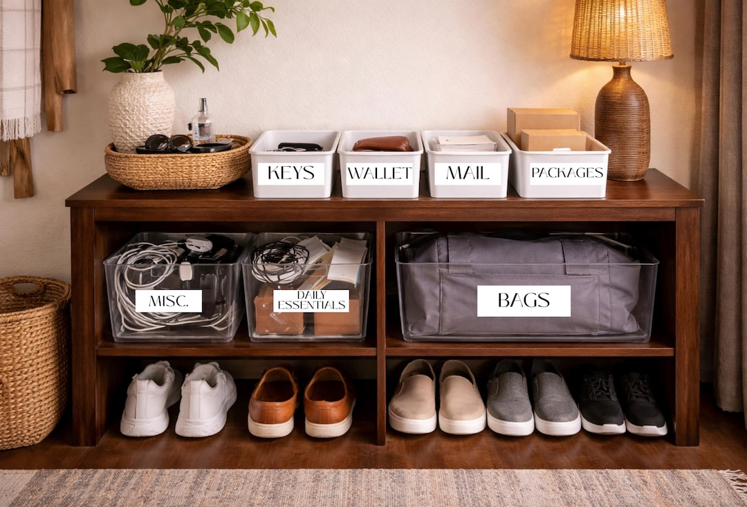 Custom Entryway Labels | Personalized Drop Zone Labels | Mudroom Labels ...