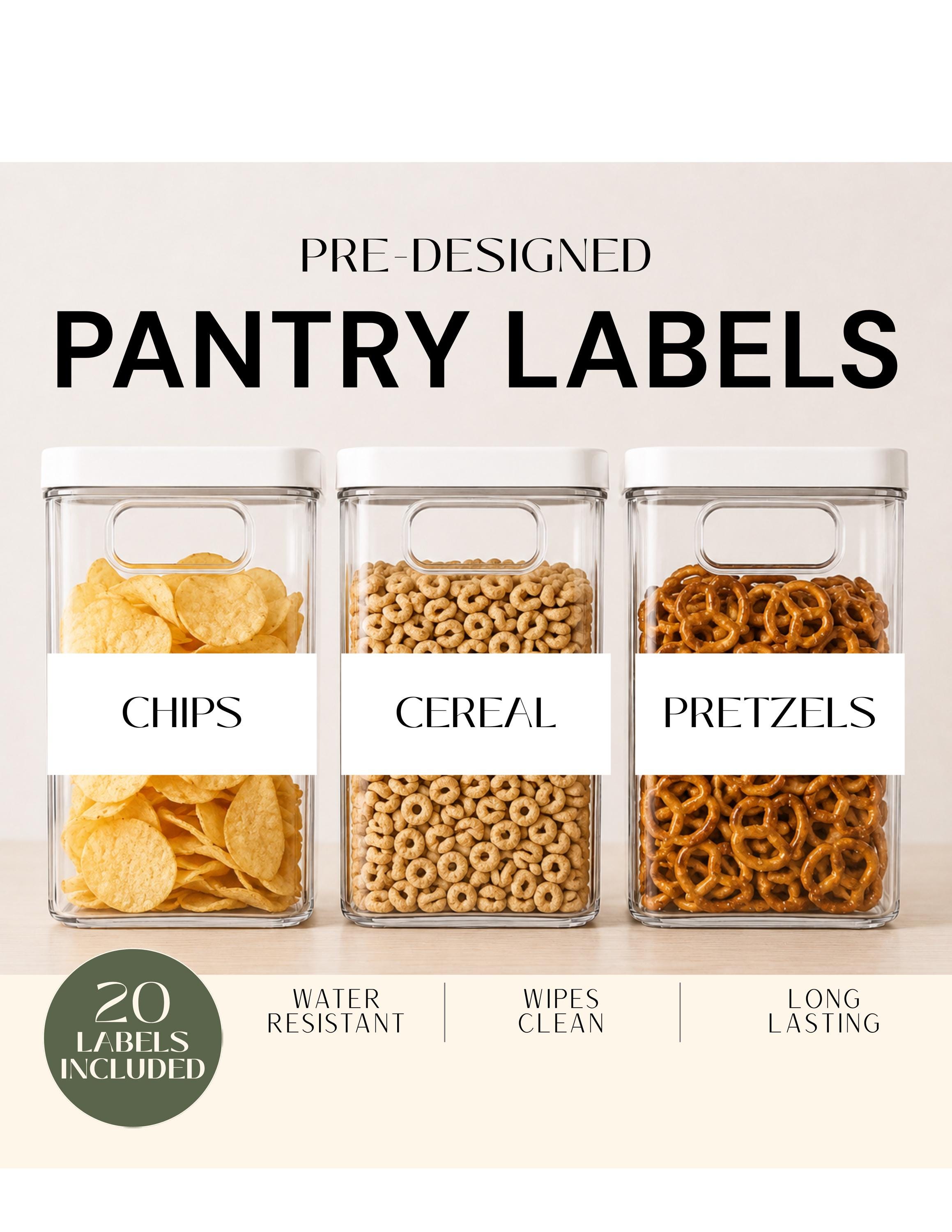 Pre-Designed Pantry Labels Minimalist Food Storage Organization Stickers