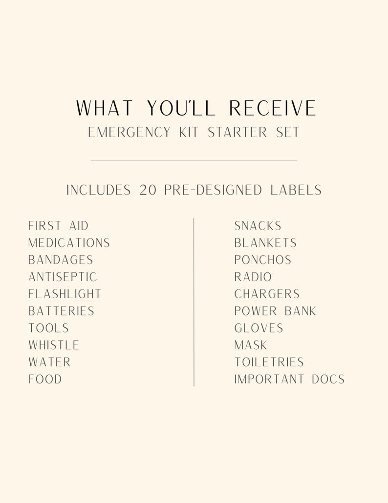 Emergency Kit Labels | Emergency Supply Labels | Disaster Prep ...