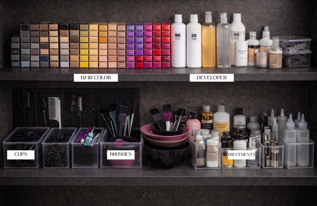 Hair Draw Label Hair Salon Organization Labels | Hair Stylist Storage Labels | Hair ...