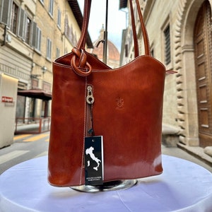 Italian Handmade Leather Bags For Woman l l Elegant Leather Tote From Florence, Backpack Bag