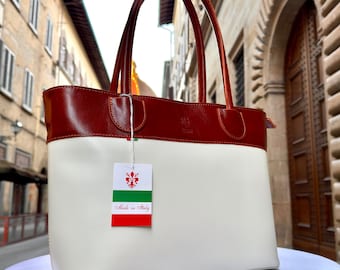 Italian Handmade Leather shoulder Bag for Women Tote from Florence, Made in Italy