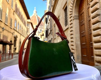 Italian Handmade  Leather shoulder bag for women, Made in Italy