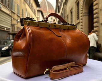 Italian Handmade Leather  Medical Bags Made in Italy Leather Doctor Bag Purse, Medical Bag