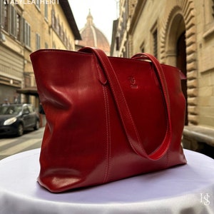 Italian Handmade Leather Bags For Women l l Elegant Leather Tote From Florence, Stylish Women's Bag