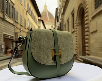 Italian Handmade Leather Bags For Woman l l Elegant Leather Tote From Florence, crossbody bag