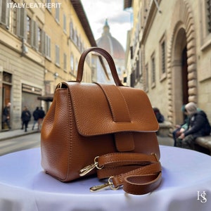 Bolsos De Cuero Italianos Hechos A Mano Para Mujer l l Elegante Tote De Cuero De Florencia imagen 1