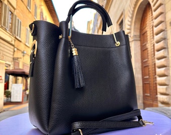 Italian Handmade Leather Bags For Woman l l Elegant Leather Tote From Florence, Italy