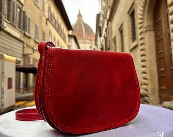 Italian Handmade Leather Bags For Woman l l Elegant Leather Tote From Florence, Crossbody bag