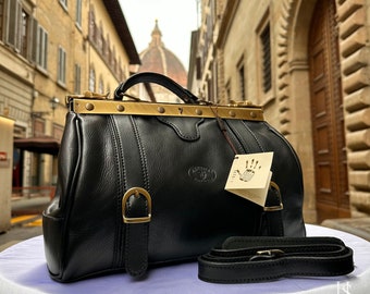 Italian Handmade Leather Doctor Bags | Medical Bag Purses | Made In Italy, black doctor bag, Medical Bag