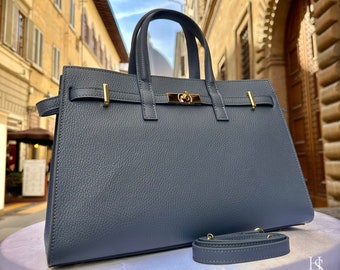 Italienische handgemachte Ledertaschen für Frauen Geldbörse aus Florenz, Tote Handtasche, Gold-Hardware