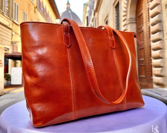 Italian Handmade Leather Bags For Women l l Elegant Leather Tote From Florence, shoulder bag