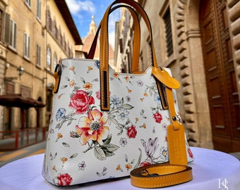 Bolsos de piel italianos hechos a mano para mujer, elegantes bolsos de Florencia hechos en Italia.