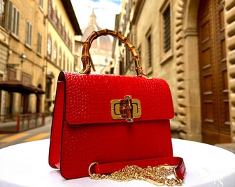 Sac en cuir italien fait main pour femme, Made in Italy, sac à